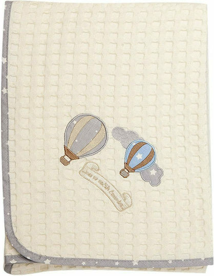 Dimcol Blanket Nursery Swaddling Blankets Hot Air Balloon 01 Waffle Beige 80x110cm