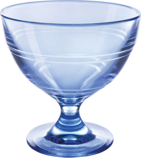 APS Gigogne Ice Cream Serving Bowl Round Glass Blue with Diameter 10cm