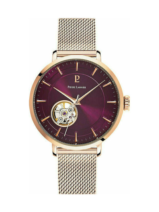 Pierre Lannier Watch Automatic with Pink Gold Metal Bracelet