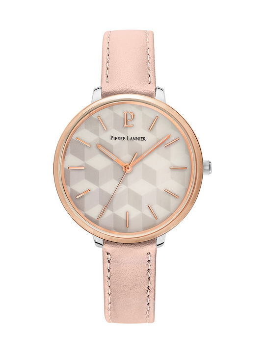 Pierre Lannier Mirage Watch with Pink Leather Strap