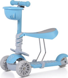 Moni Kinderroller Bubblegum 3 in 1 3-Rad mit Sitz für 3+ Jahre Blau