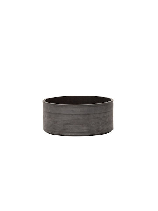 ArtPlast Tamburine Flower Pot 22x8.5cm in Gray Color ATA.022.SB.AN