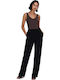 Only Women's High-waisted Fabric Trousers in Regular Fit Black