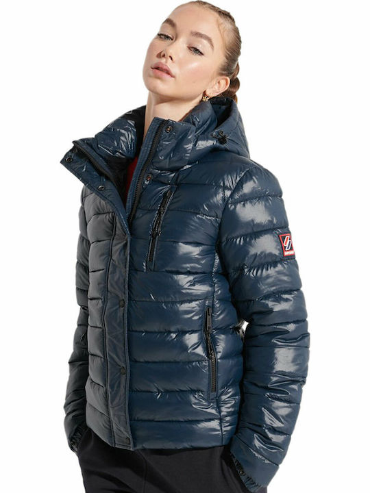 Superdry Κοντό Γυναικείο Puffer Μπουφάν για Χει...