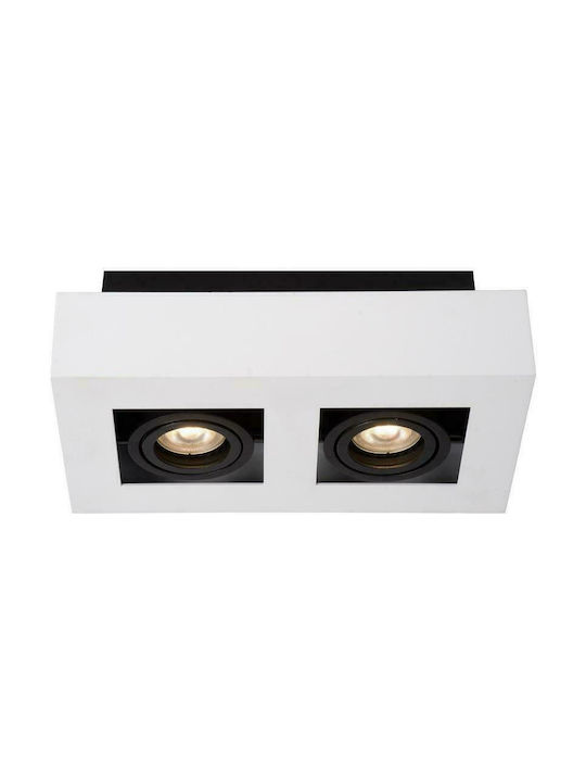 Lucide Lightning Xirax Double Spot with Socket GU10 in White Color