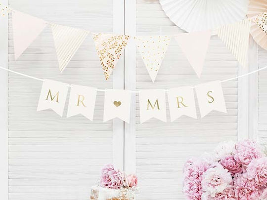 PartyDeco Girlande Hochzeitsdekoration Mr & Mrs