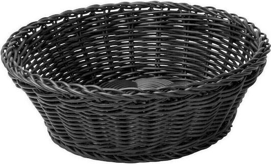 GTSA Καλάθι Ψωμιού Ψάθινο Μαύρο 20x20x8cm