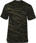 Mil-Tec Short Sleeve T-shirt Army Cotton 100% Cotton In Khaki Colour Tiger Stripe