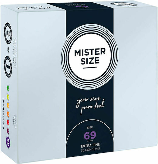 Mister Size Προφυλακτικά Extra Fine Size 69mm 36τμχ 69mm Λεπτά για Φυσική Αίσθηση Natural Vegan
