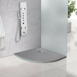 Karag Semicircular Artificial Stone Shower Cemento Pietra 90x90x2.5cm