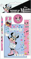 Gim Minnie Kids Stationery Set with Pencil, Sharpener, Eraser, Notepad and Ruler