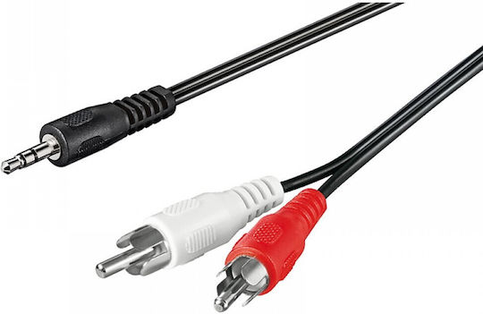 ATC Καλώδιο Ήχου 3.5mm male - RCA male Μαύρο 2.5m 02.008.0068