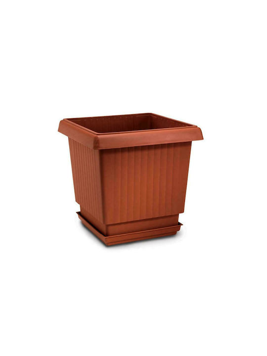 Plastona Ionian Square 197 Flower Pot 34x32cm Terracotta 10.04.0197