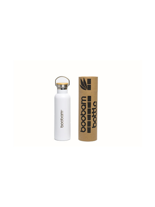 Boobam Bottle Wasserflasche Rostfreier Stahl 600ml Weiß