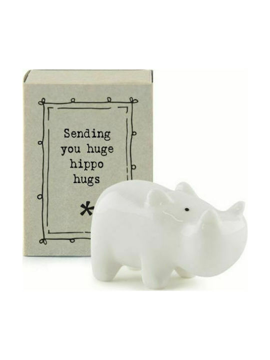 Synchronia Decorative Animal made of Ceramic Hippopotamus 4.5x3.4x2cm 1pcs