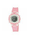 Q&Q Digital Watch with Pink Rubber Strap