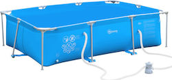 Outsunny Pool PVC with Metallic Frame Rectangular PVC Blue 252x152x65cm
