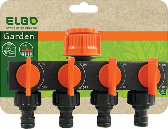 Elgo Elgo Drip Irrigation Fittings 4 Positions Water Dispenser with Switch 19x19mm