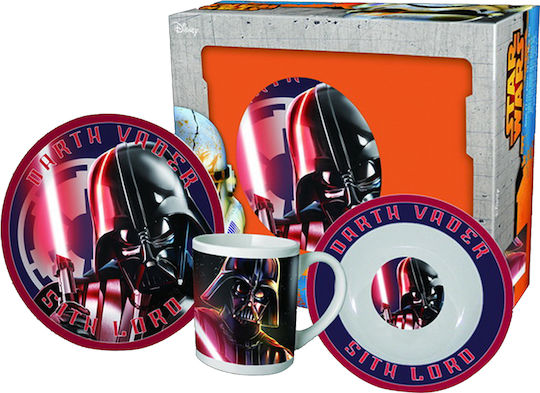 Garty Set Essgeschirr Star Wars Darth Vader aus Porzellan Mehrfarbig 3Stück