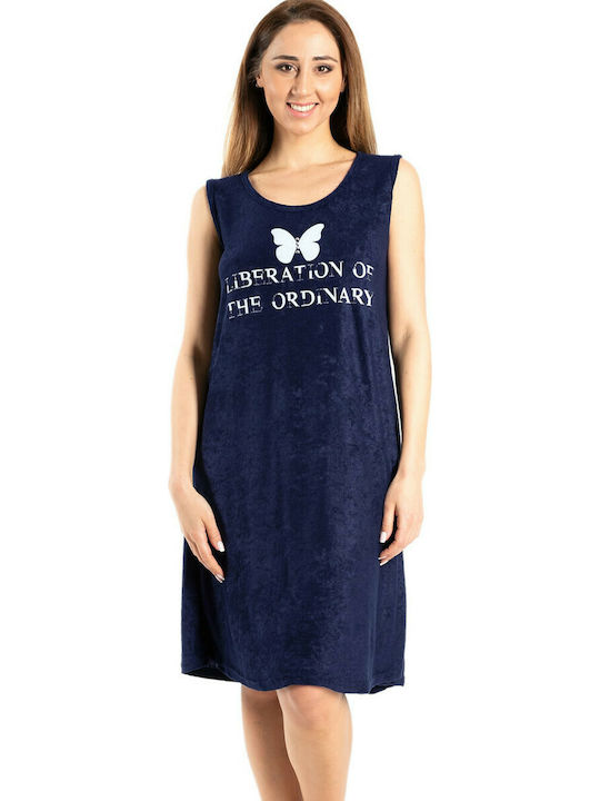 Rachel 12344 Γυναικείο Κοντό Φόρεμα Παραλίας Μπλε