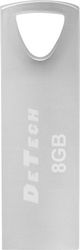 De Tech 8GB USB 3.0 Stick Argint