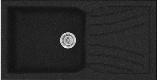 Sanitec Classic 324 Drop-In Μ100xΠ50cm granit negru