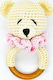 Knitted Rattle Bear Pink
