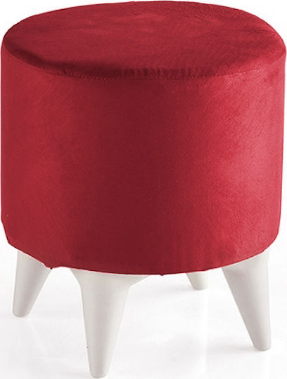 Stool For Living Room Upholstered with Fabric Yuv Red 38x38x41cm