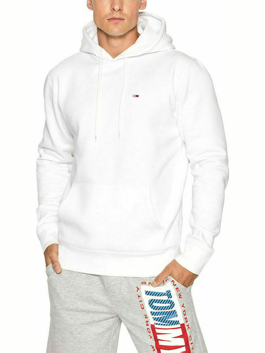 Tommy Hilfiger Men's Sweatshirt with Hood & Pockets White