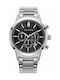 Mini Focus Men's Watch 44mm Battery with Silver Metal Bracelet