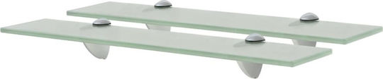 vidaXL An der Wand montiert Badezimmerregal Glas mit 2 Regalböden 50x20x0.8cm Transparent