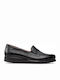Leather Women's Moccasins in Black Color
