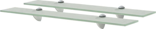 vidaXL An der Wand montiert Badezimmerregal Glas mit 2 Regalböden 60x20x0.8cm Transparent