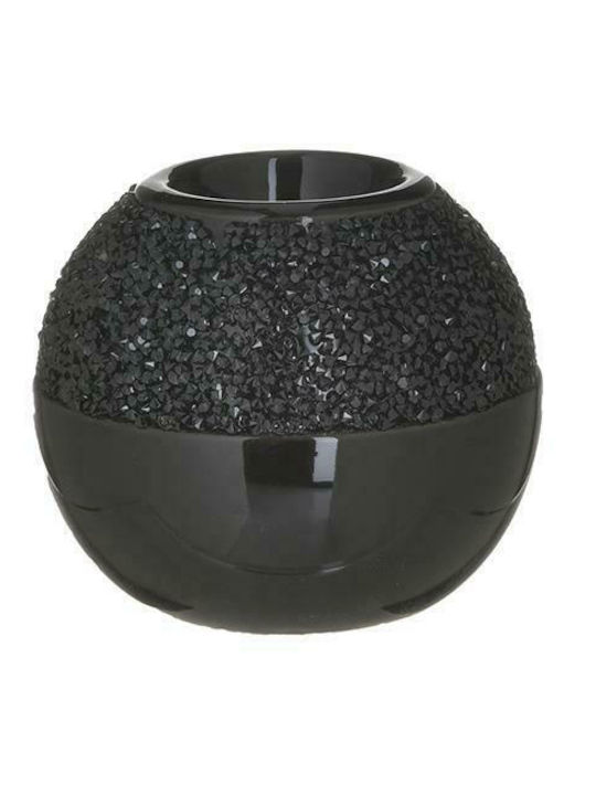 Inart Candle Holder suitable for Tealights Ceramic Black 10x10x8.5cm 1pcs