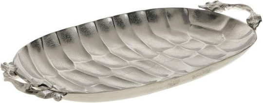 Inart Tavă Decorativă Aluminiu Dreptunghiulară Argint 58x33x8cm 1buc