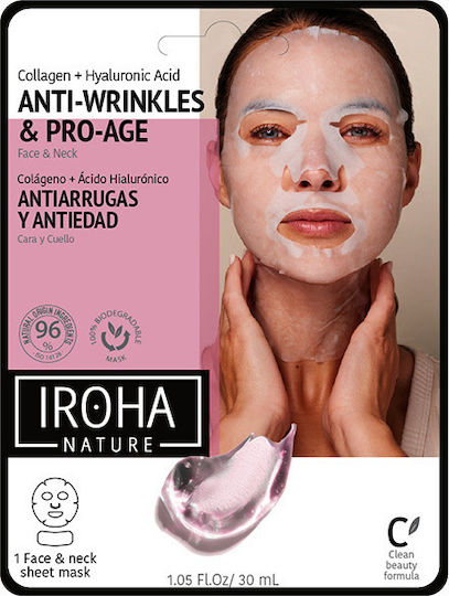 Iroha Nature Anti-Wrinkles & Pro-Age Sheet Μάσκα Προσώπου για Αντιγήρανση Με Νιασιναμίδη 30ml