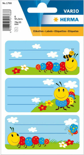 Herma Frieda the Little Caterpillar Notebook Labels 7.6x3.5cm 9 Pieces