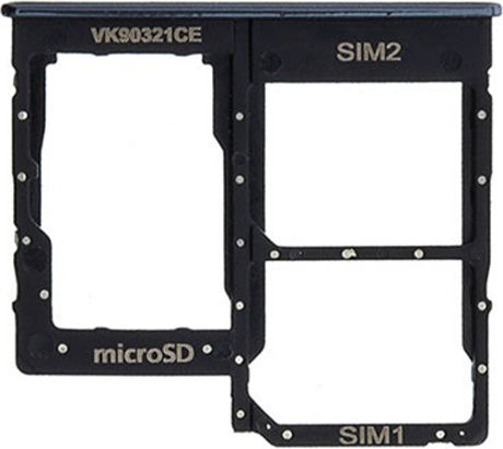 Βάση Κάρτας Sim & SD Μαύρο για Galaxy A40 (Service Pack)