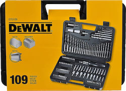 DEWALT Σετ 109 Τρυπάνια HSS με Κυλινδρικό Στέλεχος για Δομικά Υλικά και Ξύλο DEWALT Σετ 109 Τρυπάνια HSS με Κυλινδρικό Στέλεχος για Δομικά Υλικά και Ξύλο
