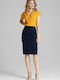 Figl M658 Pencil High Waist Midi Skirt in Navy Blue color 129745