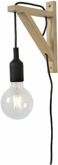 Lucide Lightning Vintage Lamp Wall Socket with Socket E27 and Switch Black 22cm