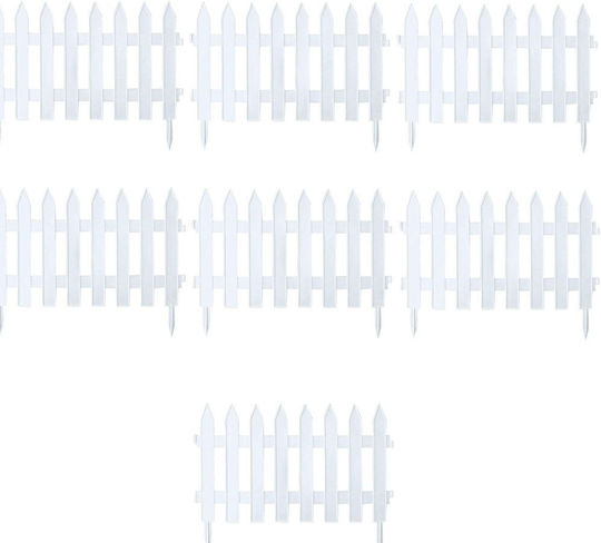 Prosperplast Garden Classic Plastic Fence Grilles in White Colour 35x46cm 7 Pieces