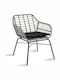 Fotoliu de exterior Rattan Naoki cu pernă Μαύρο - Γκρι 1buc 60x70x75cm
