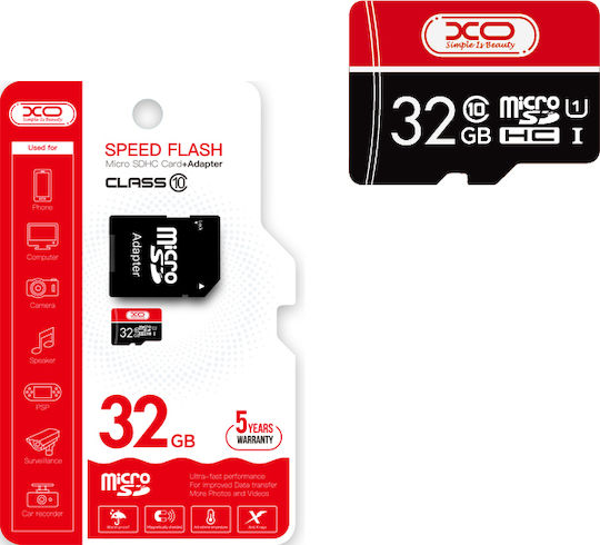 XO Speed Flash microSDHC 32GB U1 75MB/s mit Adapter