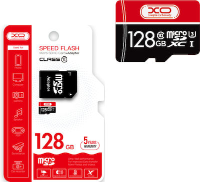 XO Speed Flash microSDXC 128GB Class 10 U3 UHS-I με αντάπτορα