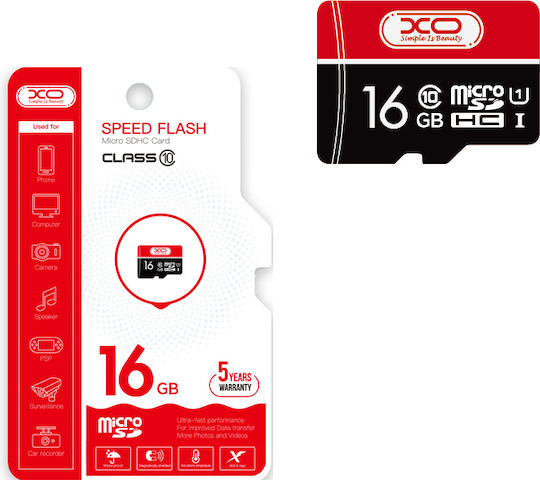 XO Speed Flash microSDHC 16GB U1 UHS-I 75MB/s mit Adapter