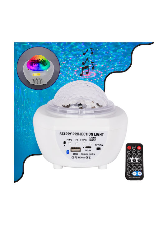 GloboStar Bluetooth Επιτραπέζιο Διακοσμητικό Φωτιστικό με Φωτισμό RGB LED Μπαταρίας σε Λευκό Χρώμα