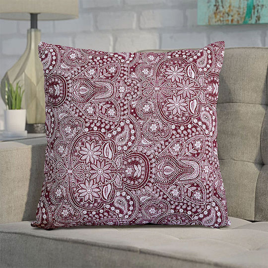 Lino Home Decorative Pillow Case Sefu from 100% Cotton 301 Burgundy 301 Burgundy 45x45cm.