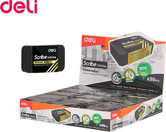 Deli Radiergummi-Set für Bleistifte Infinite 30Stück Schwarze