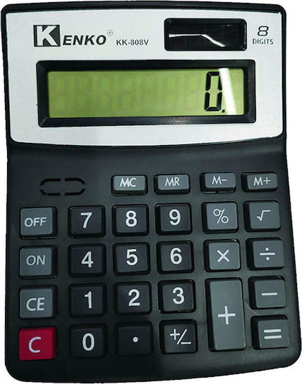 Kenko KK-808V Αριθμομηχανή 8 Ψηφίων σε Μαύρο Χρώμα